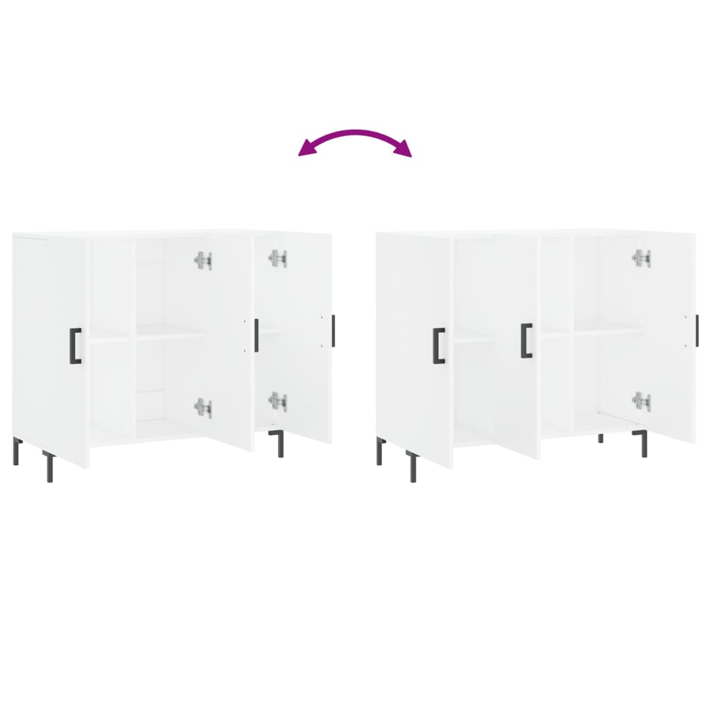 Skjenk hvit 90x34x80 cm konstruert tre