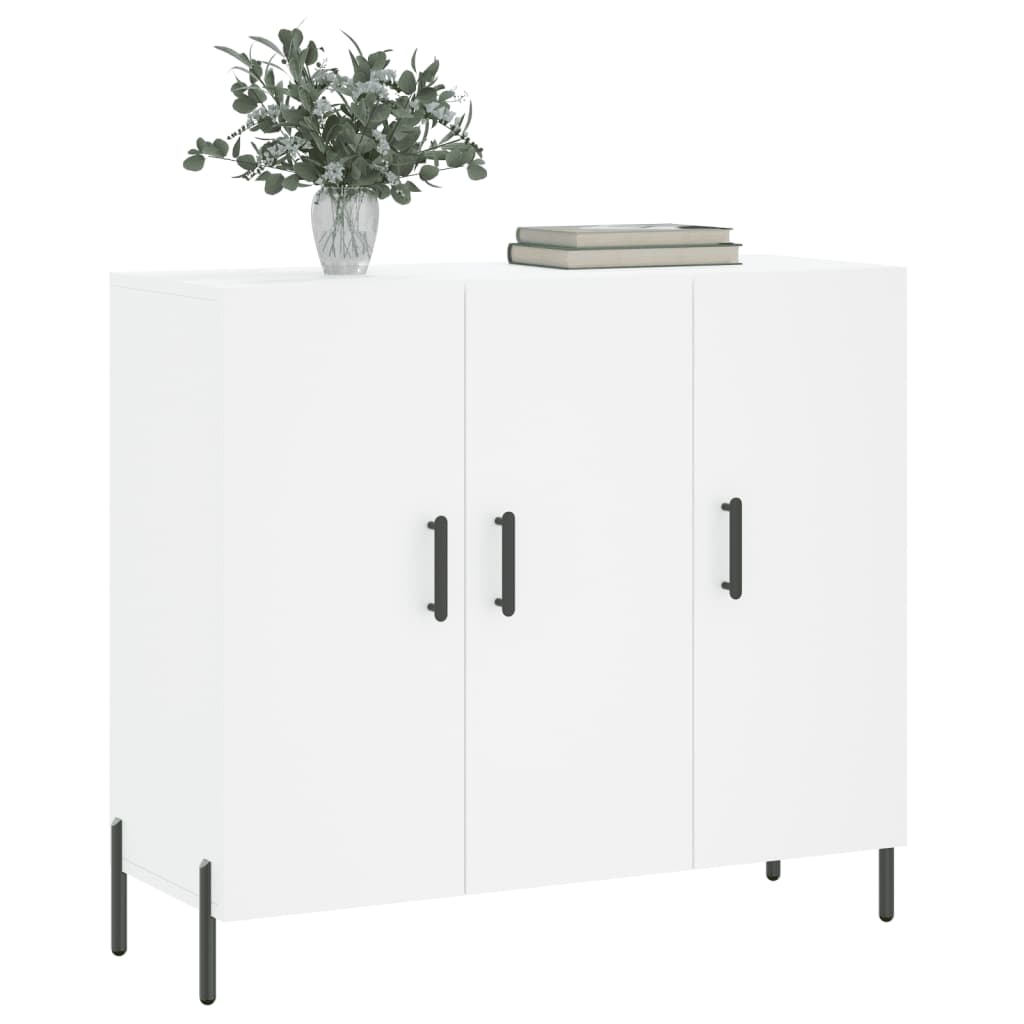 Skjenk hvit 90x34x80 cm konstruert tre