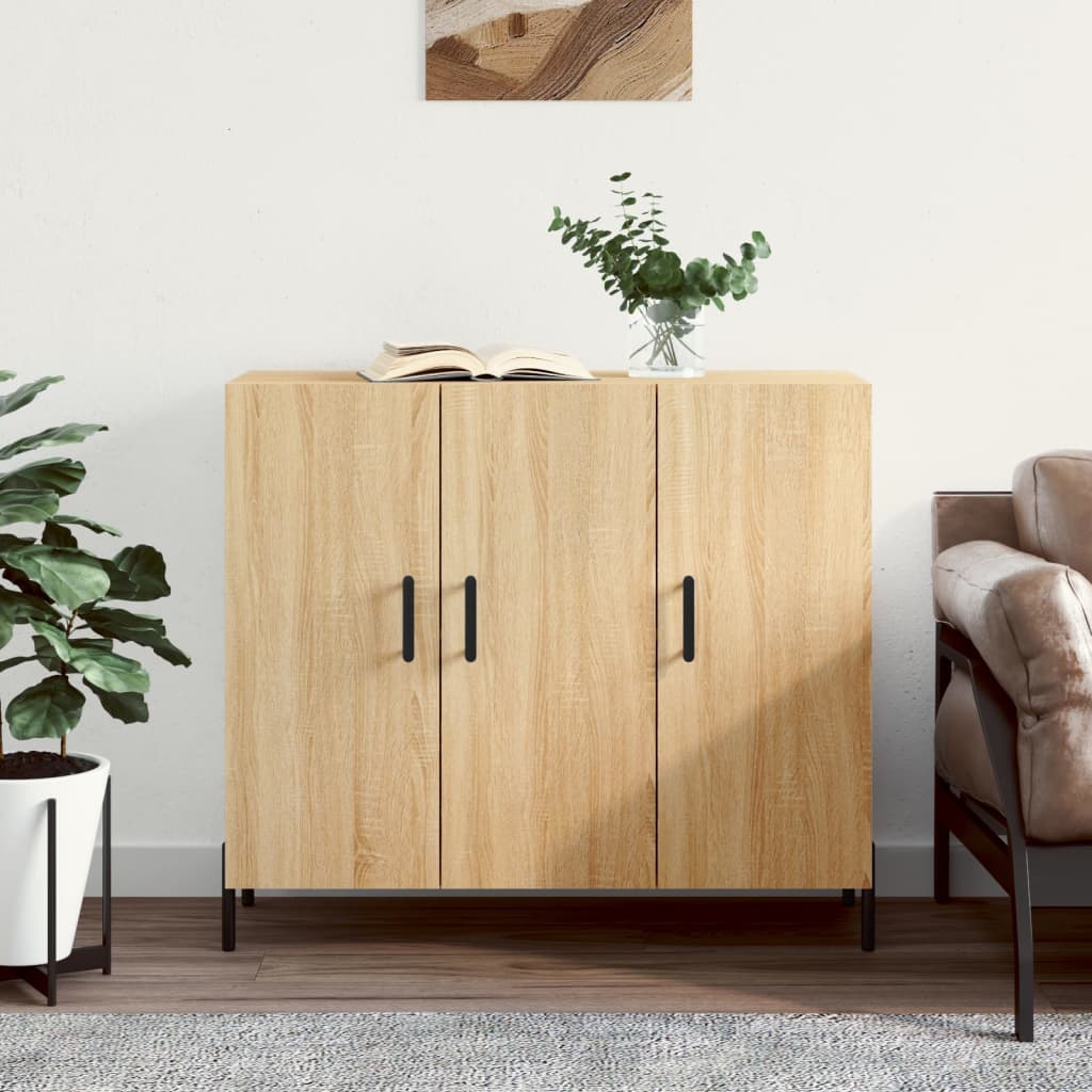 Skjenk sonoma eik 90x34x80 cm konstruert tre