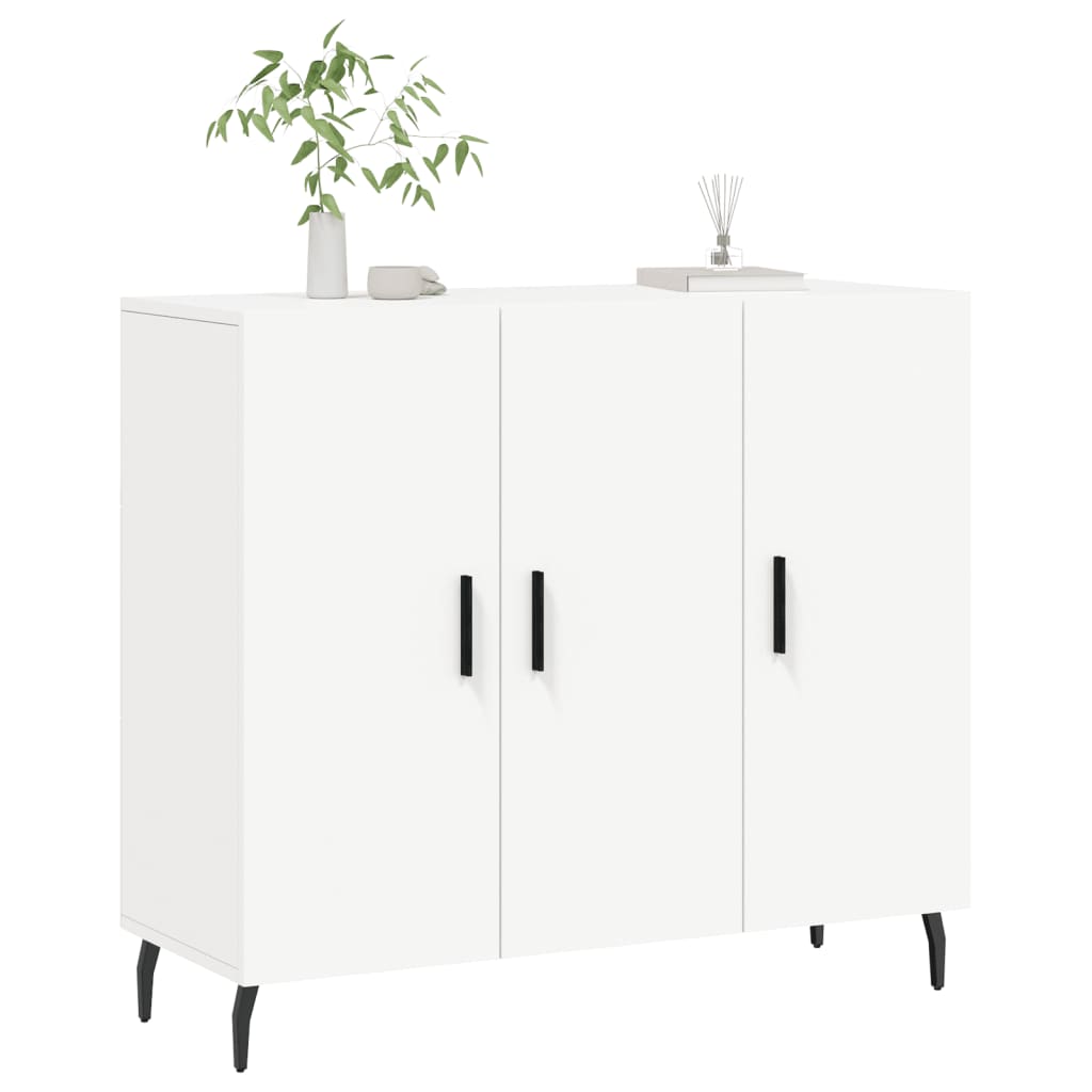Skjenk hvit 90x34x80 cm konstruert tre