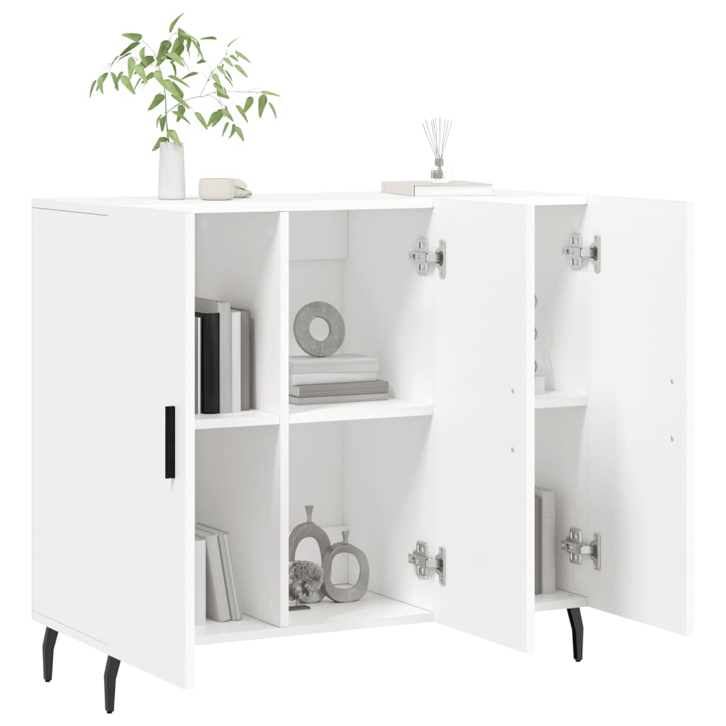 Skjenk hvit 90x34x80 cm konstruert tre
