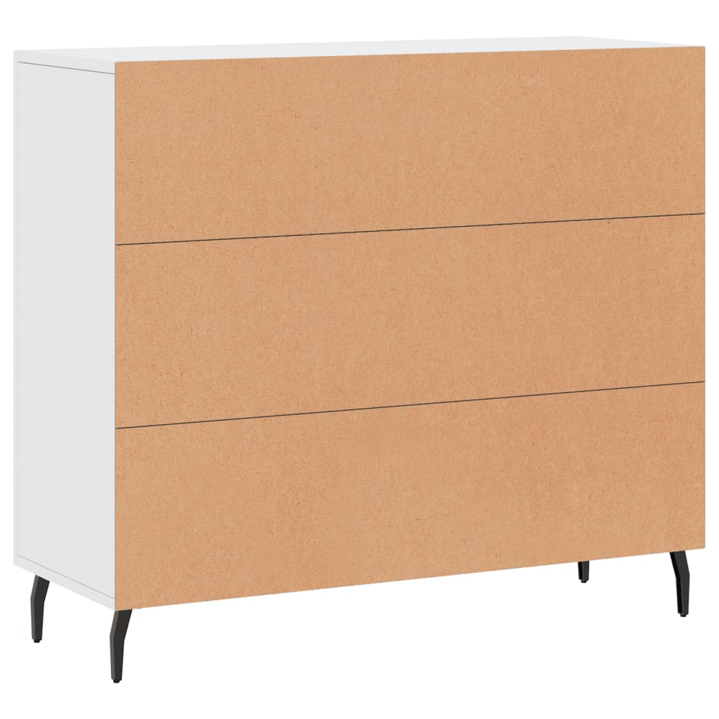 Skjenk hvit 90x34x80 cm konstruert tre