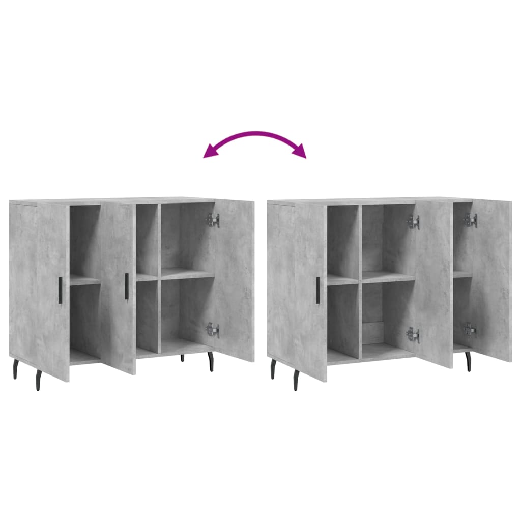 Skjenk betonggrå 90x34x80 cm konstruert tre