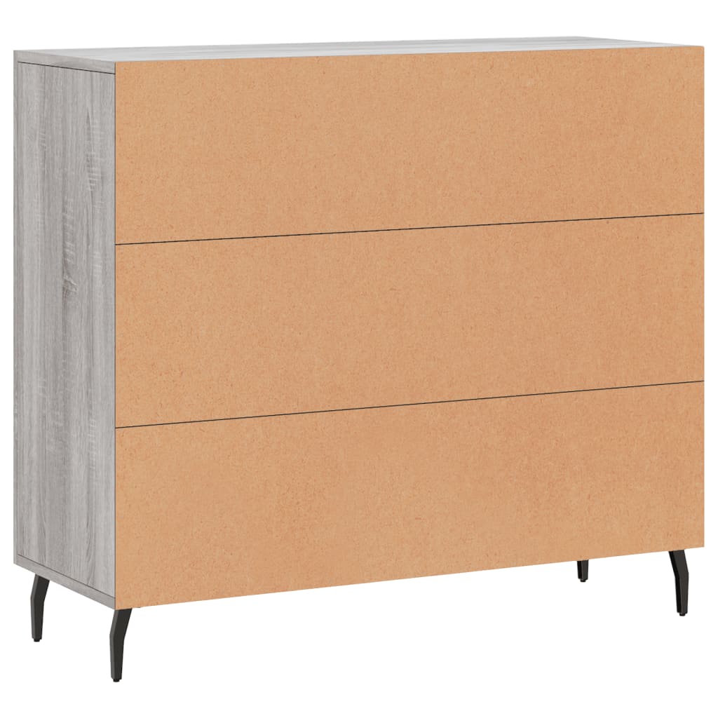 Skjenk grå sonoma 90x34x80 cm konstruert tre