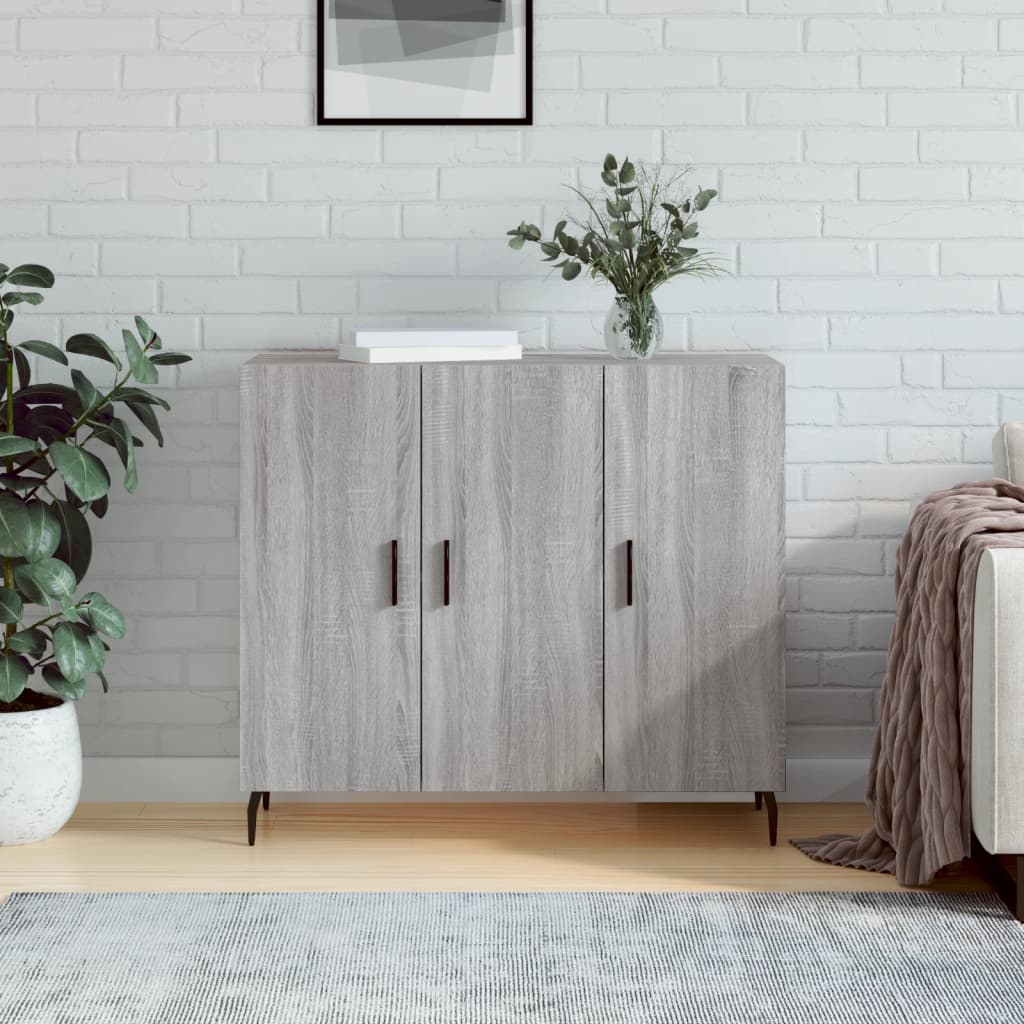 Skjenk grå sonoma 90x34x80 cm konstruert tre