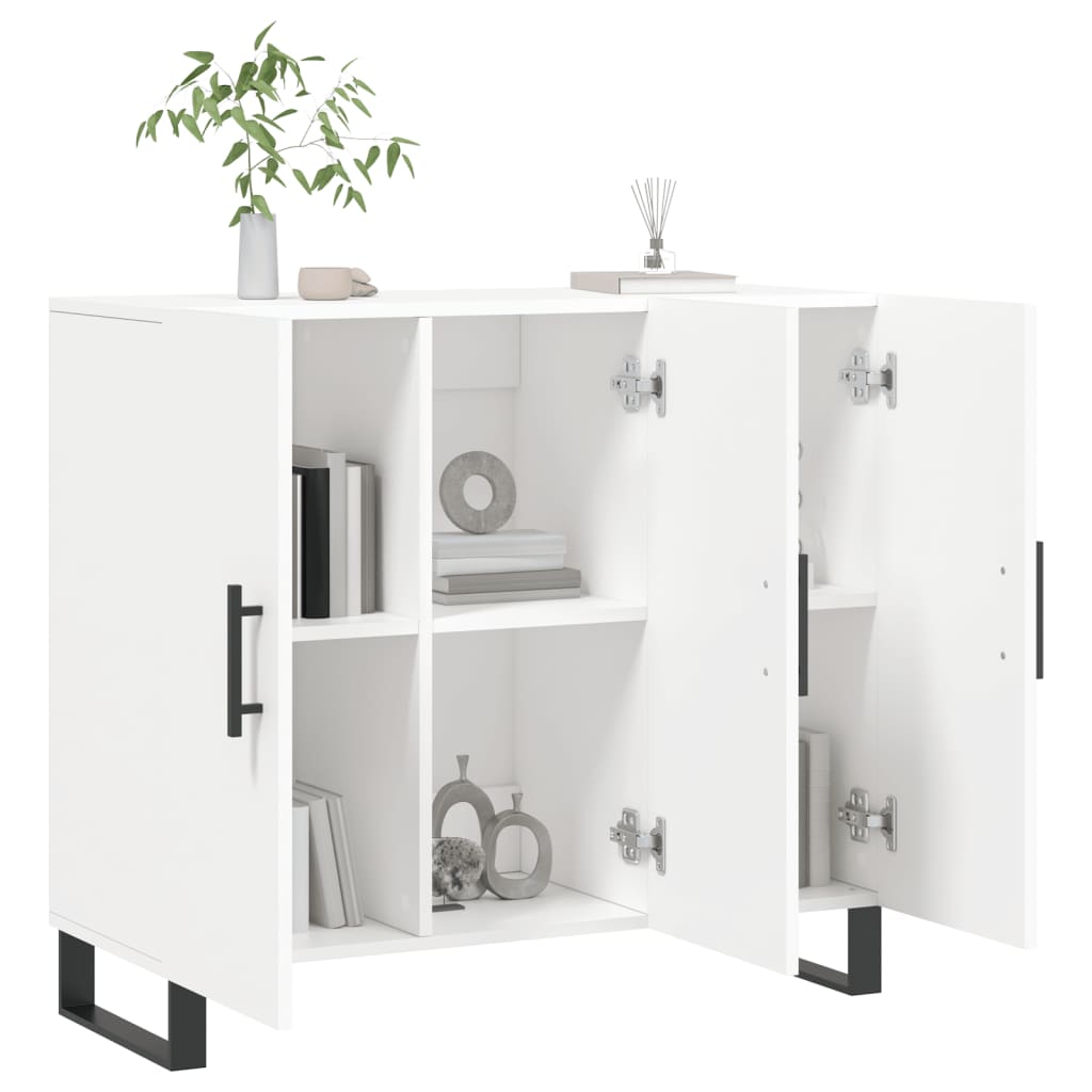 Skjenk hvit 90x34x80 cm konstruert tre
