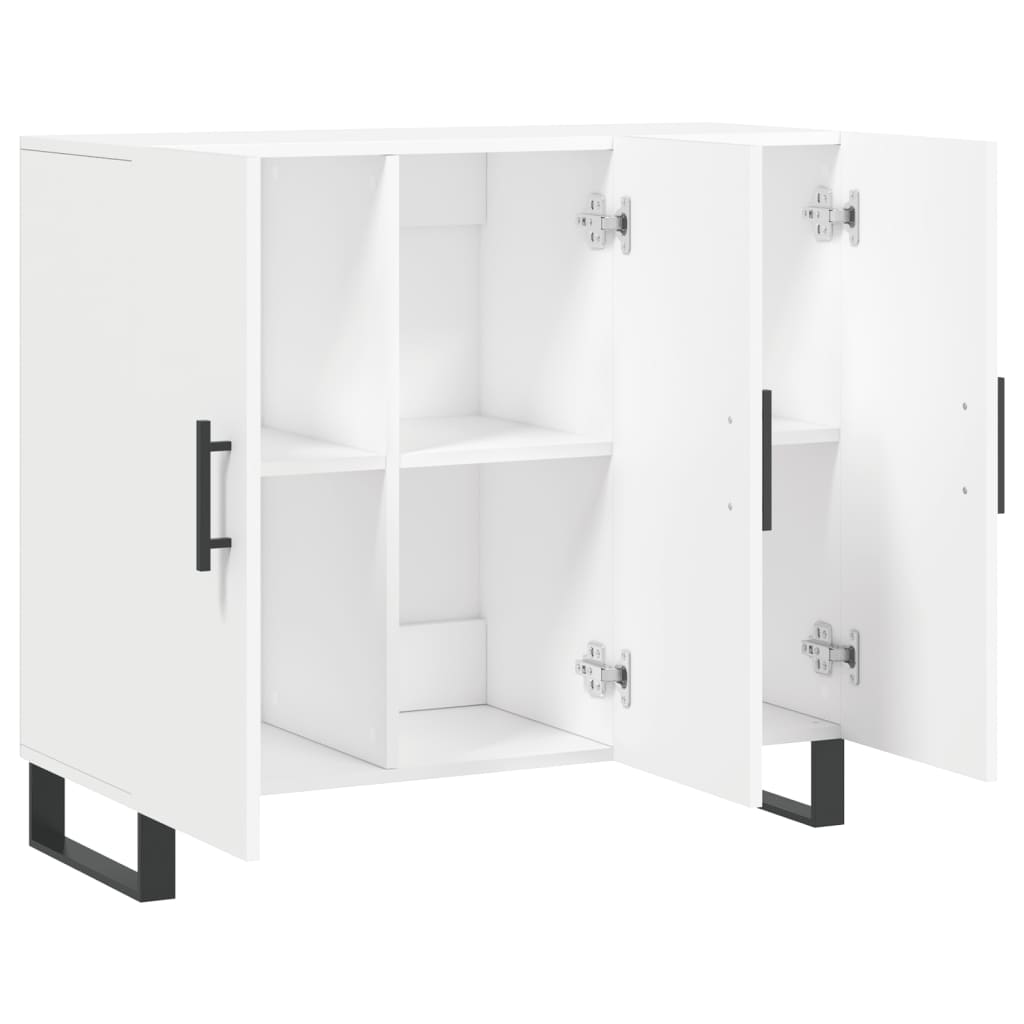 Skjenk hvit 90x34x80 cm konstruert tre