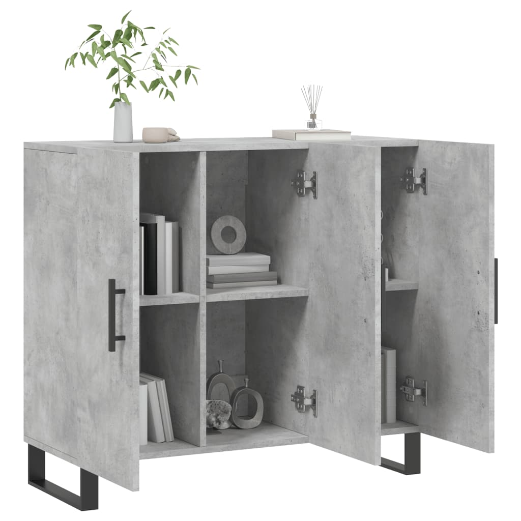 Skjenk betonggrå 90x34x80 cm konstruert tre