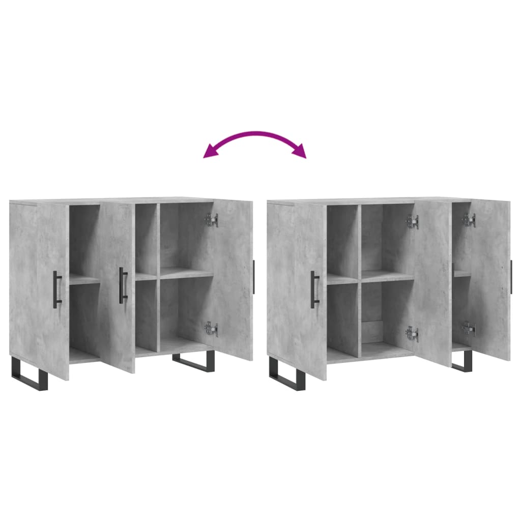 Skjenk betonggrå 90x34x80 cm konstruert tre