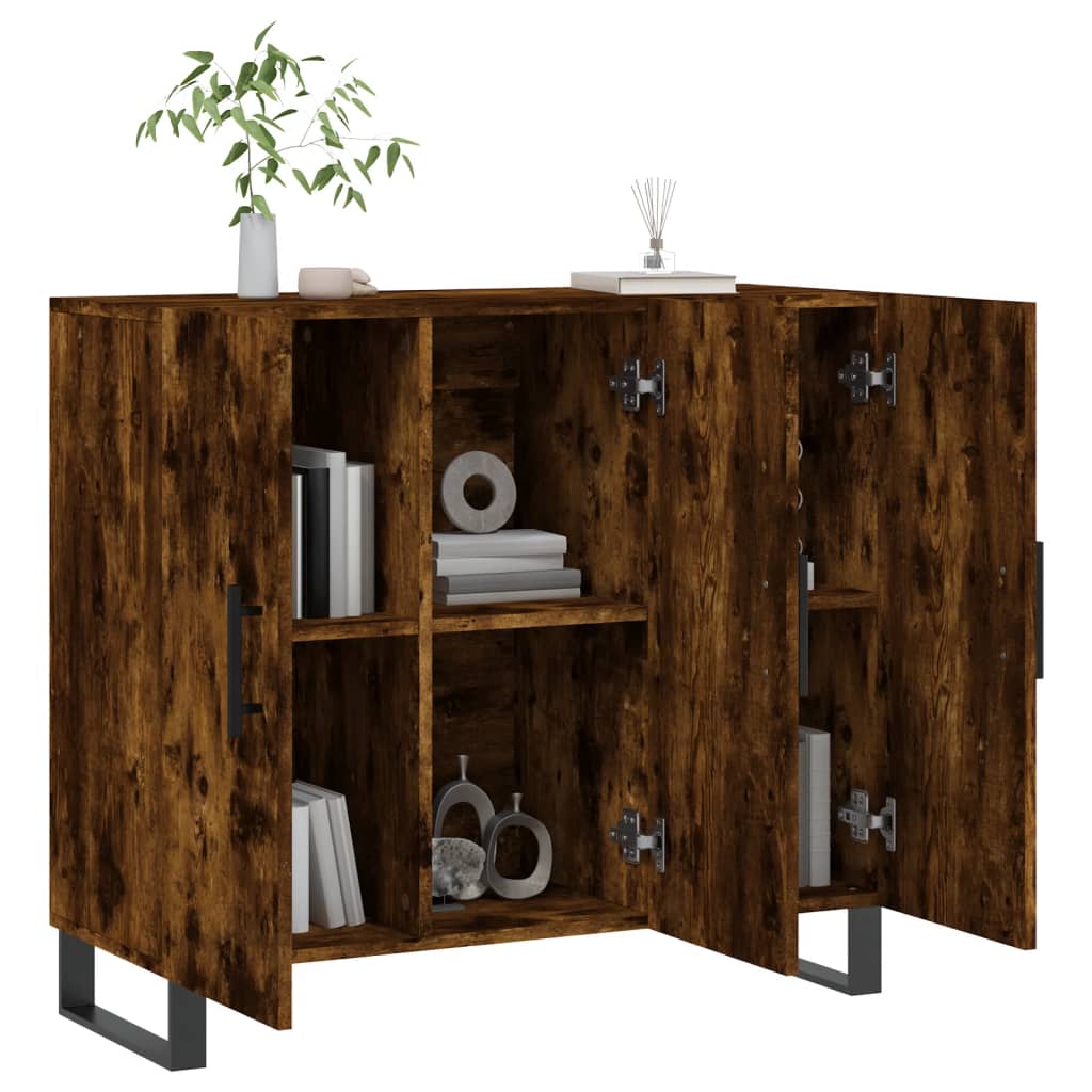Skjenk røkt eik 90x34x80 cm konstruert tre