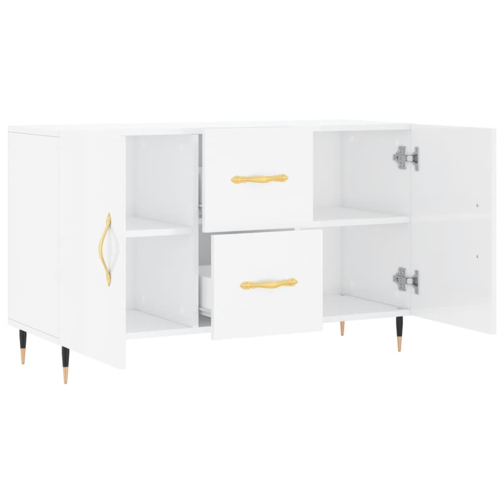 Skjenk høyglans hvit 100x36x60 cm konstruert tre