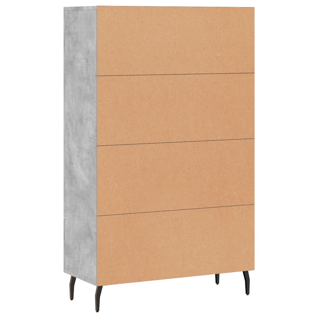 Highboard betonggrå 69,5x31x115 cm konstruert tre vidaXL