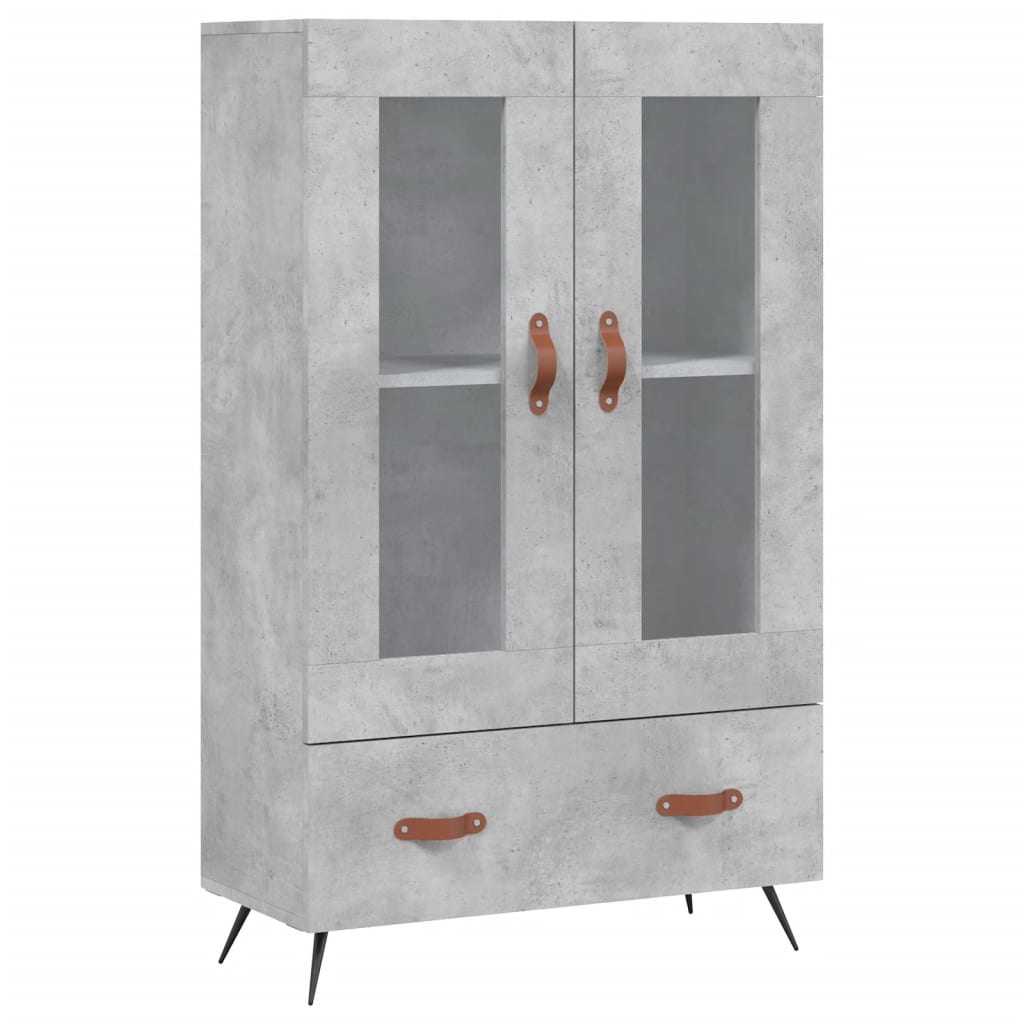 Highboard betonggrå 69,5x31x115 cm konstruert tre