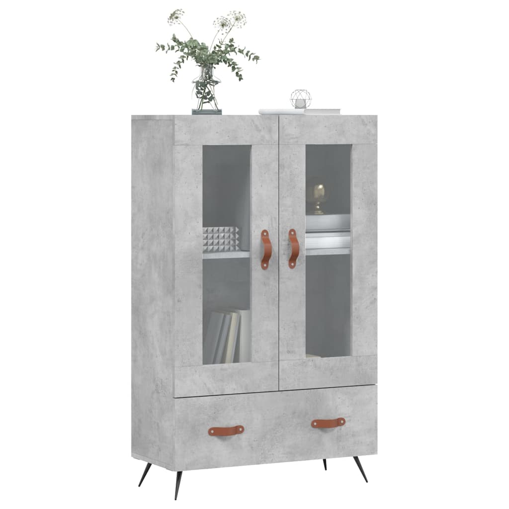 Highboard betonggrå 69,5x31x115 cm konstruert tre