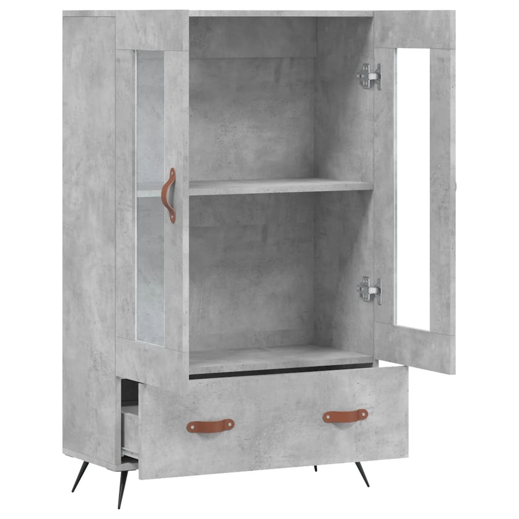 Highboard betonggrå 69,5x31x115 cm konstruert tre