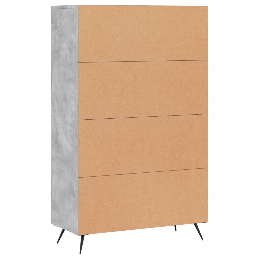 Highboard betonggrå 69,5x31x115 cm konstruert tre