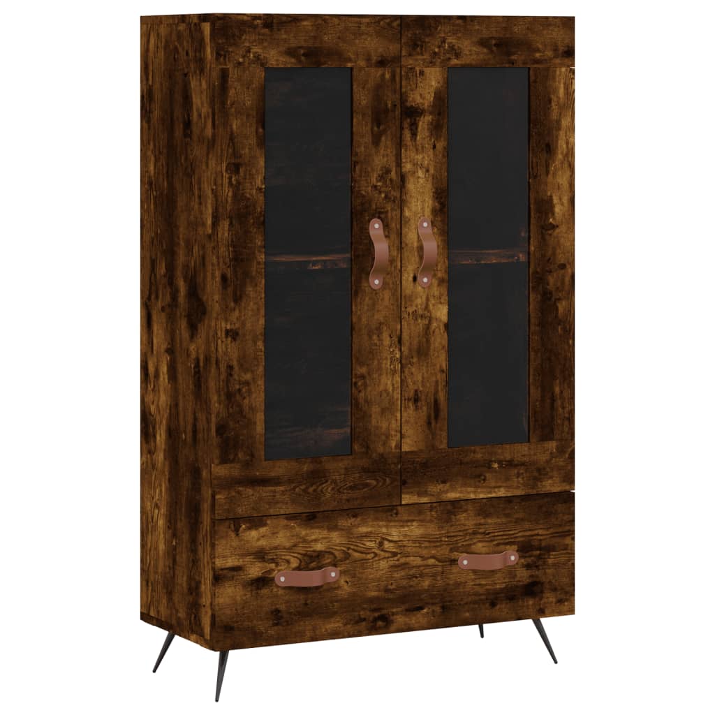 Highboard røkt eik 69,5x31x115 cm konstruert tre