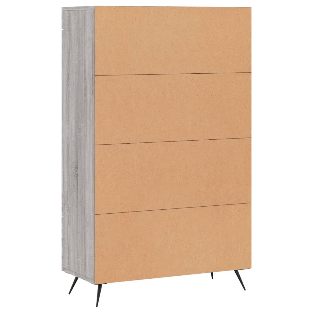 Highboard grå sonoma 69,5x31x115 cm konstruert tre