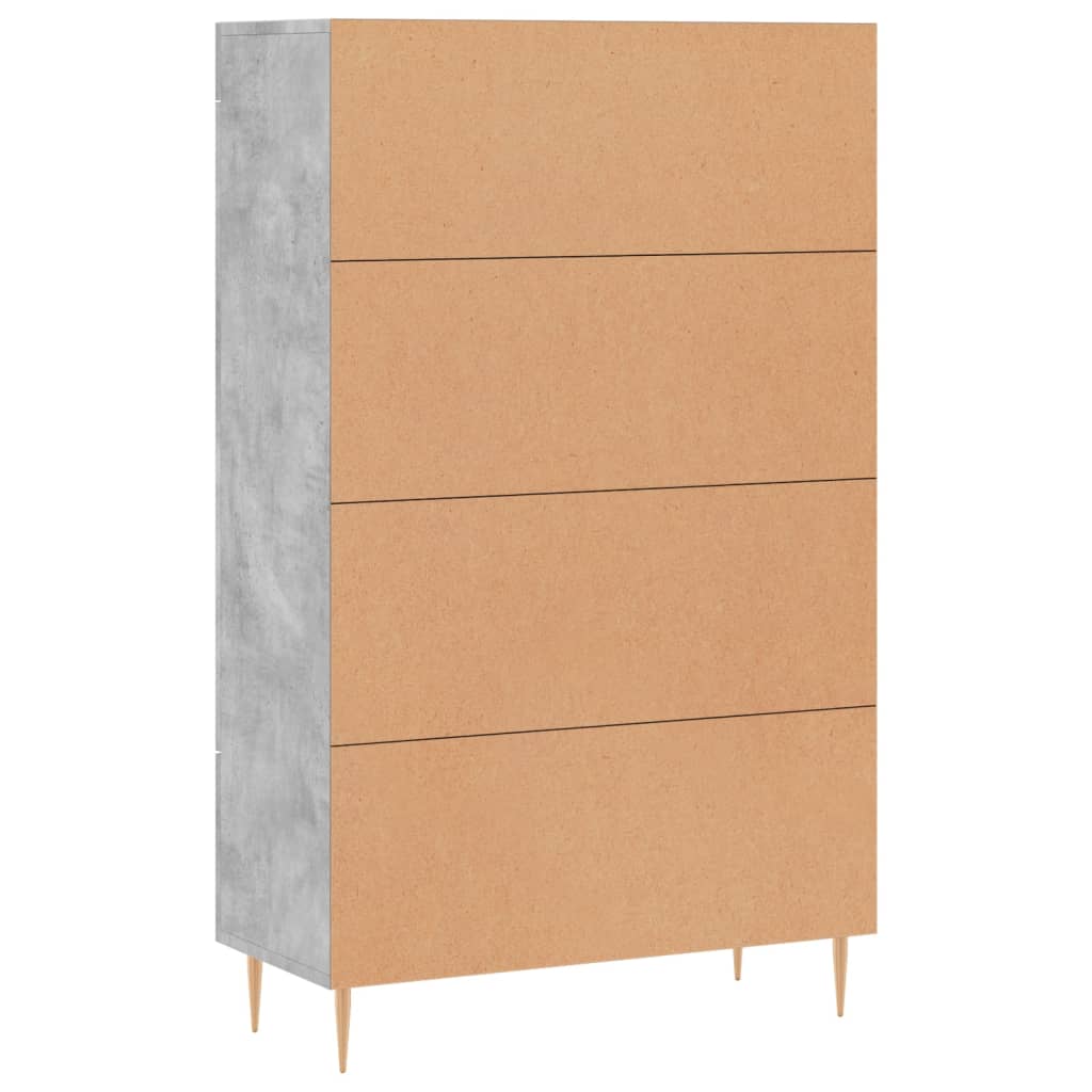 Highboard betonggrå 69,5x31x115 cm konstruert tre