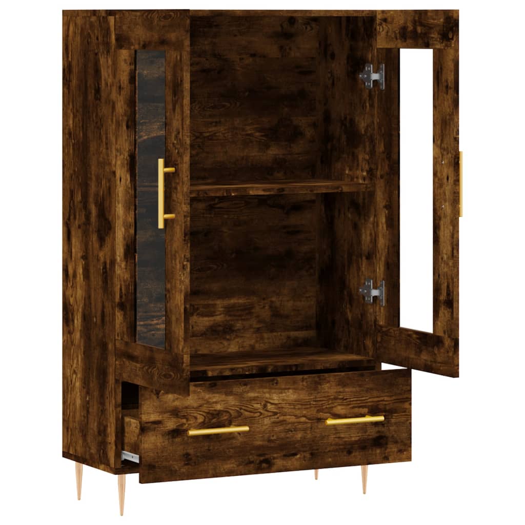 Highboard røkt eik 69,5x31x115 cm konstruert tre vidaXL
