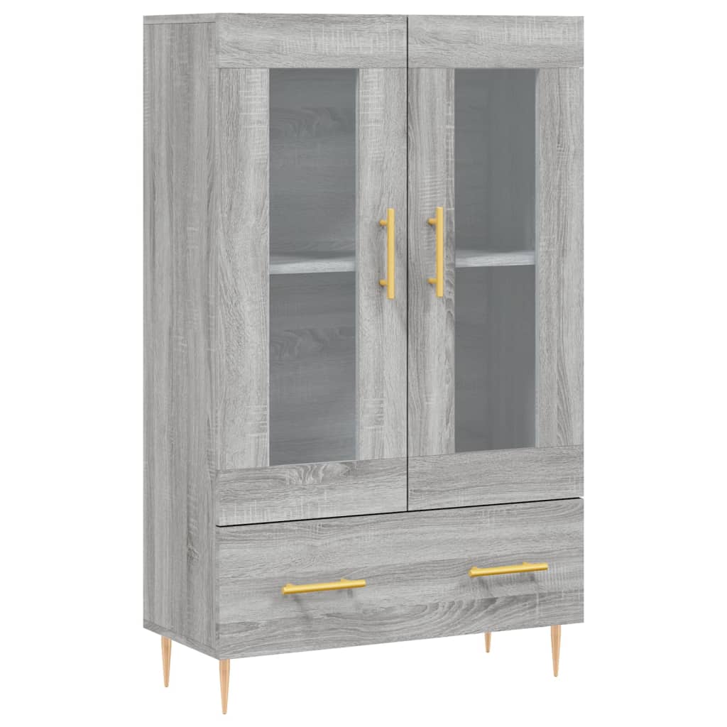 Highboard grå sonoma 69,5x31x115 cm konstruert tre