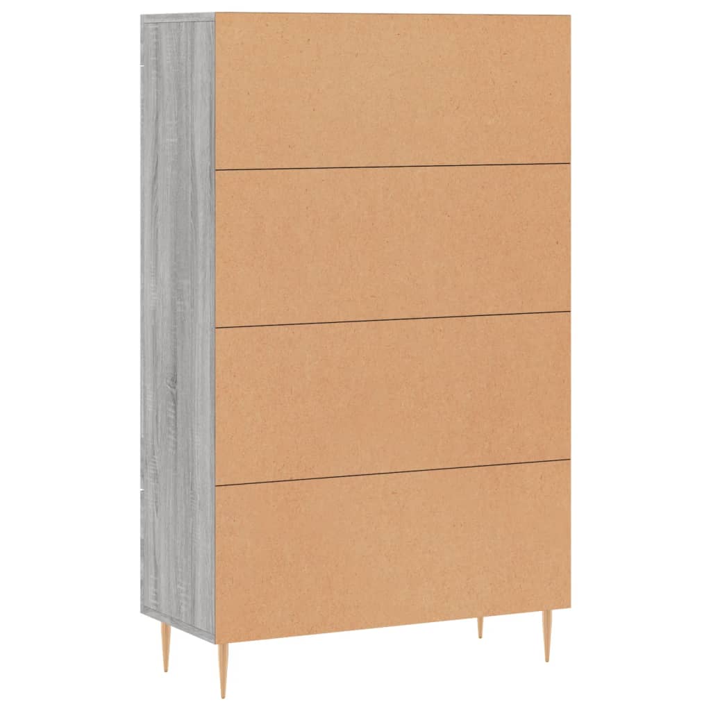 Highboard grå sonoma 69,5x31x115 cm konstruert tre