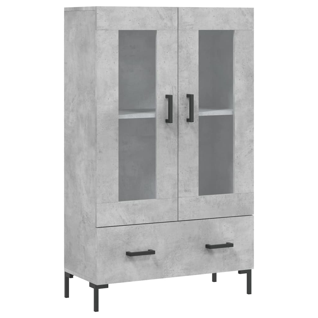 Highboard betonggrå 69,5x31x115 cm konstruert tre