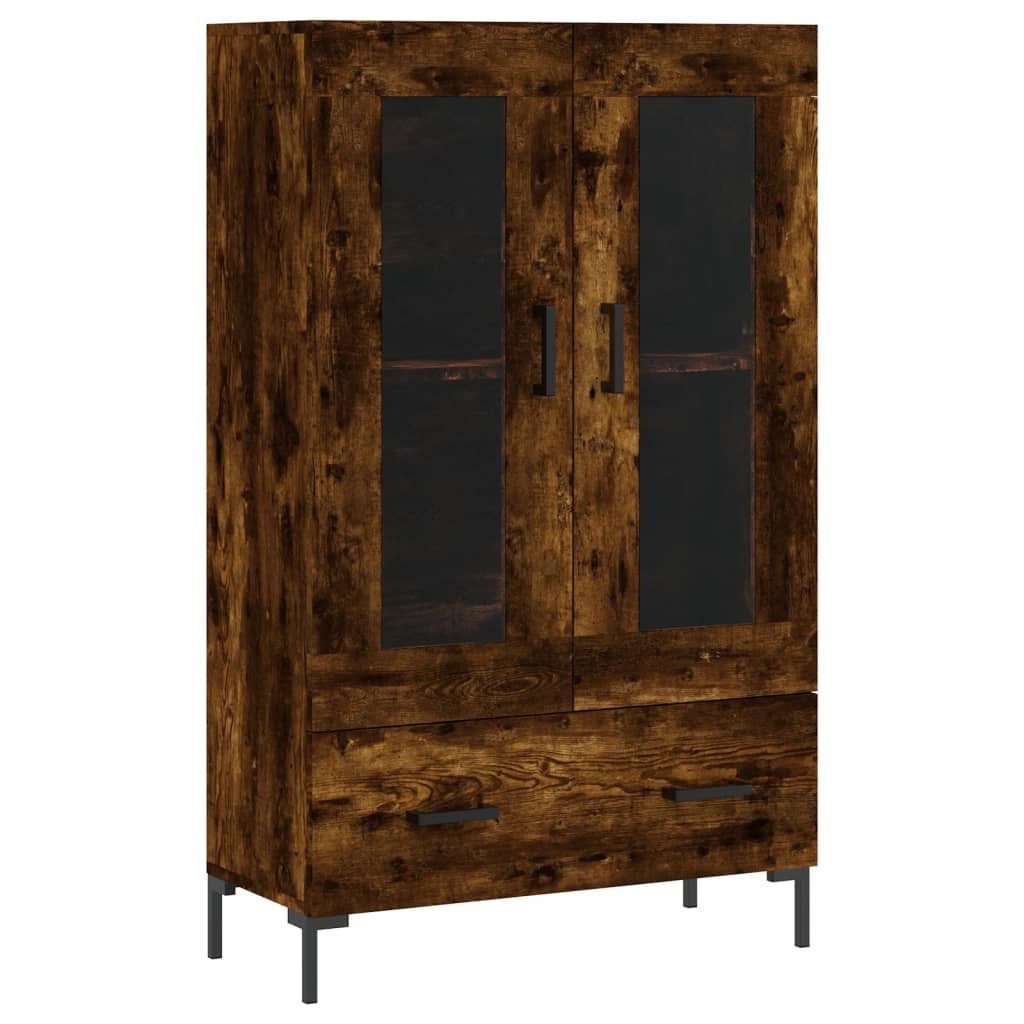 Highboard røkt eik 69,5x31x115 cm konstruert tre vidaXL