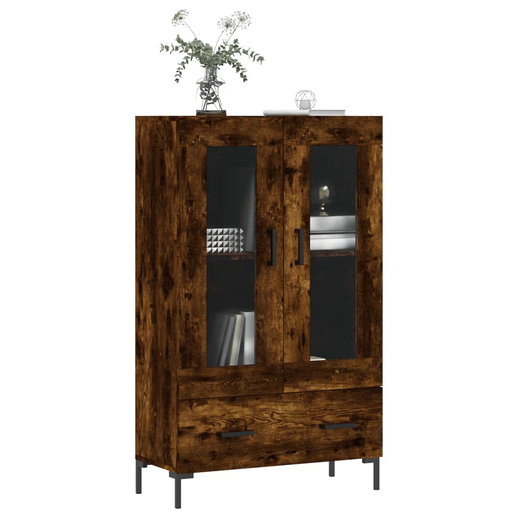 Highboard røkt eik 69,5x31x115 cm konstruert tre vidaXL