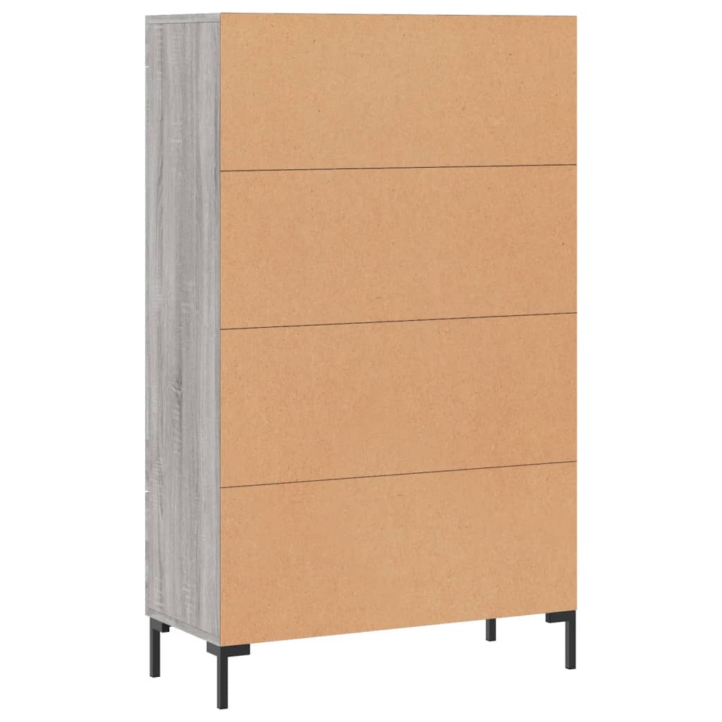 Highboard grå sonoma 69,5x31x115 cm konstruert tre