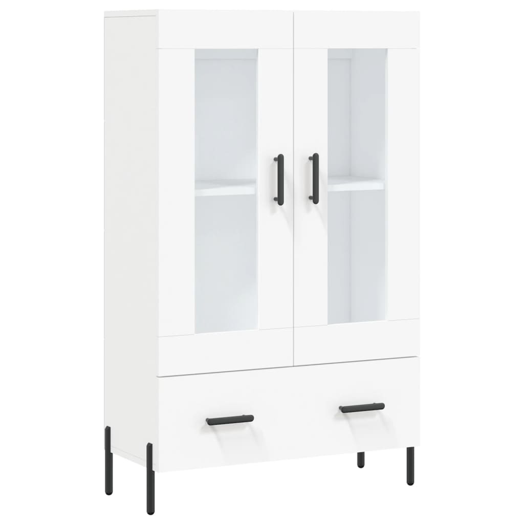 Highboard hvit 69,5x31x115 cm konstruert tre