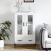 Highboard hvit 69,5x31x115 cm konstruert tre
