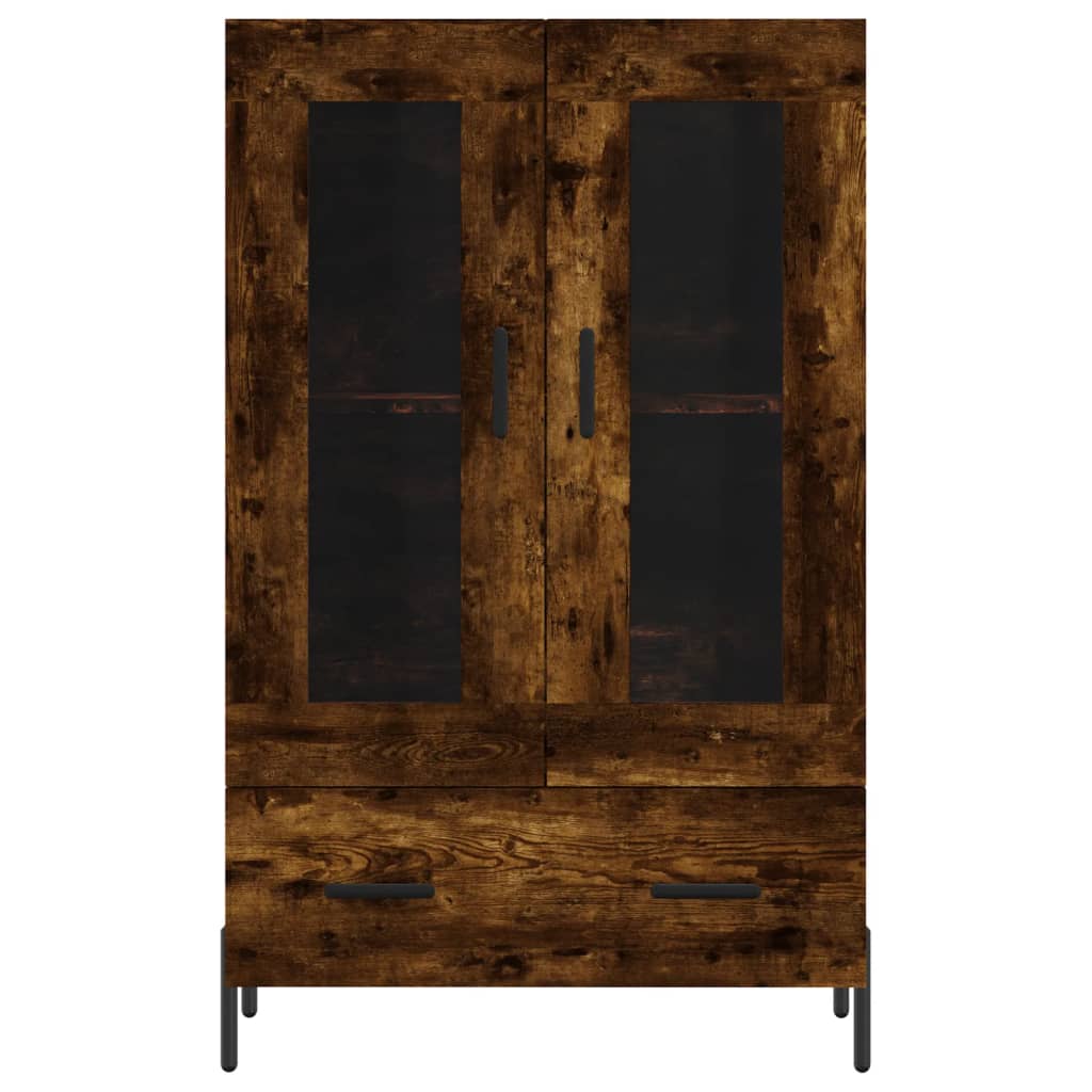 Highboard røkt eik 69,5x31x115 cm konstruert tre