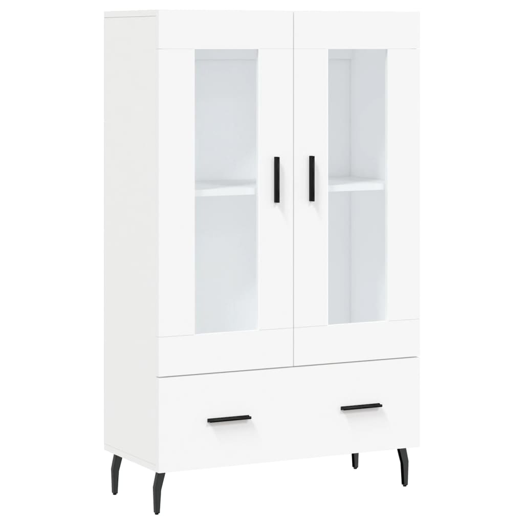 Highboard hvit 69,5x31x115 cm konstruert tre