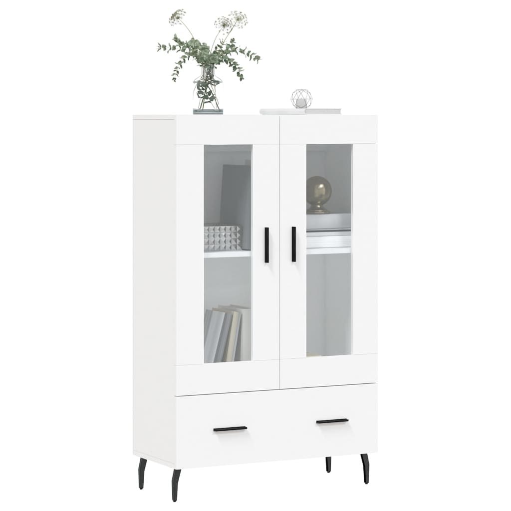 Highboard hvit 69,5x31x115 cm konstruert tre