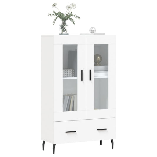 Highboard hvit 69,5x31x115 cm konstruert tre