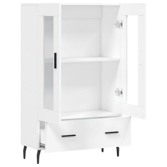 Highboard hvit 69,5x31x115 cm konstruert tre
