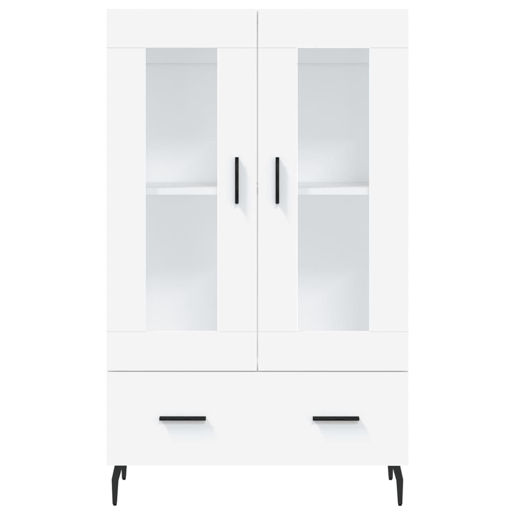 Highboard hvit 69,5x31x115 cm konstruert tre