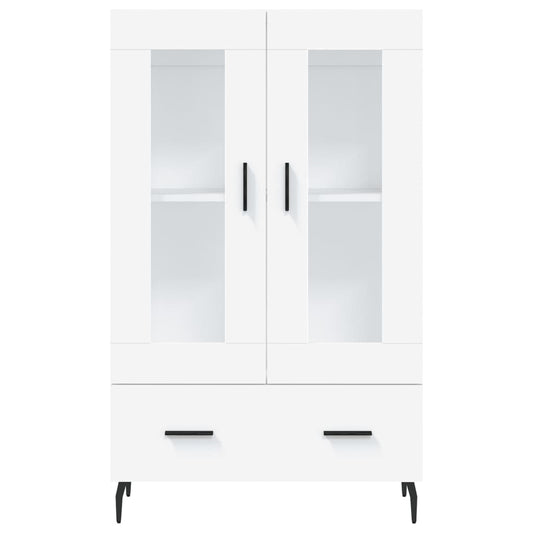 Highboard hvit 69,5x31x115 cm konstruert tre