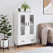 Highboard hvit 69,5x31x115 cm konstruert tre
