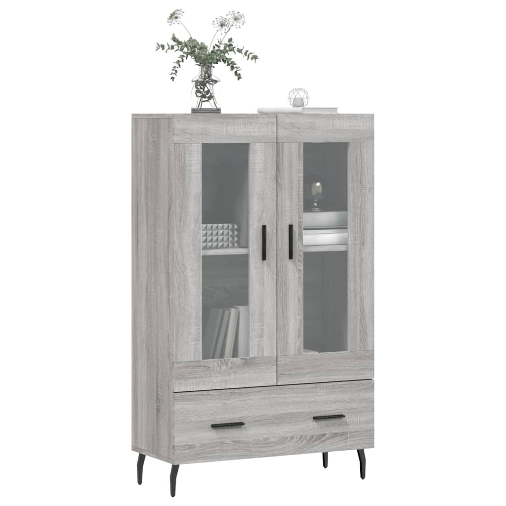 Highboard grå sonoma 69,5x31x115 cm konstruert tre