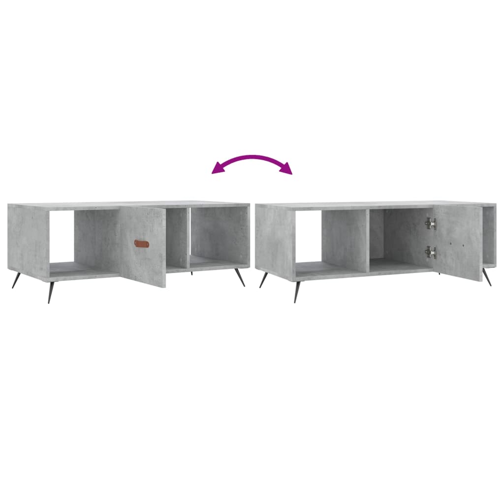 Salongbord betonggrå 102x50x40 cm konstruert tre