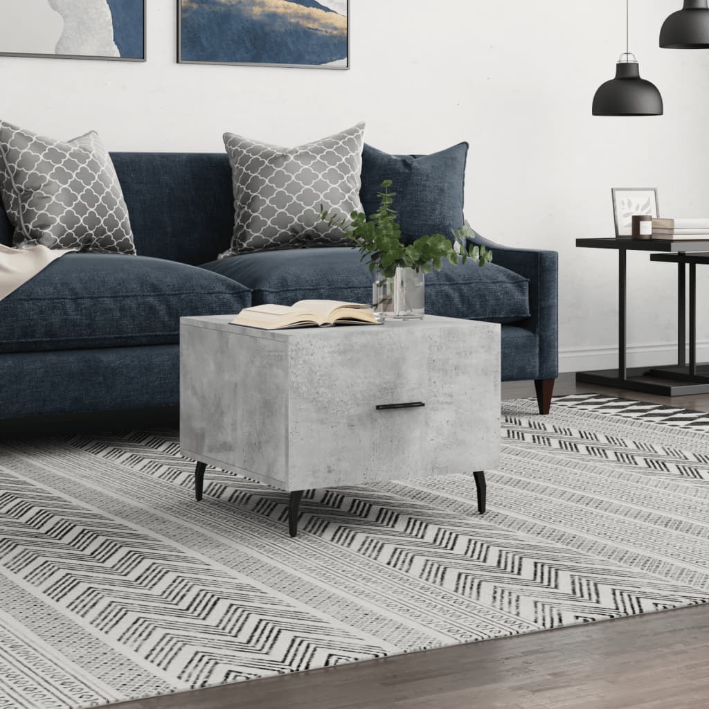 Salongbord betonggrå 50x50x40 cm konstruert tre