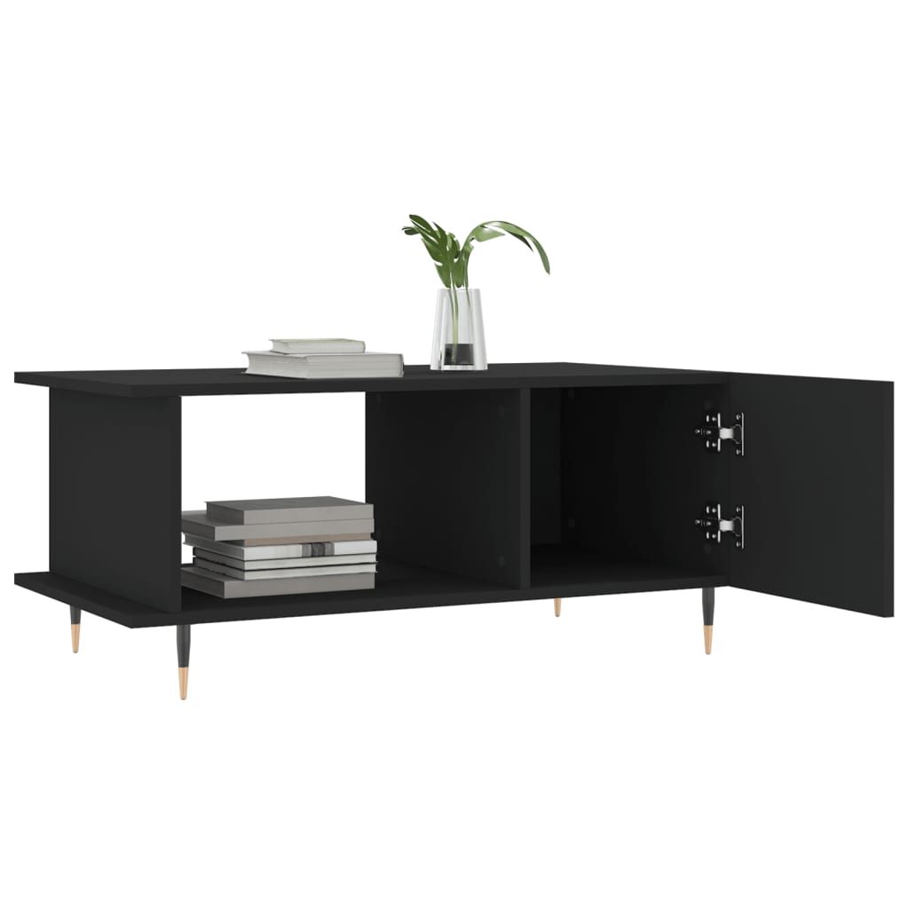 Salongbord svart 90x50x40 cm konstruert tre