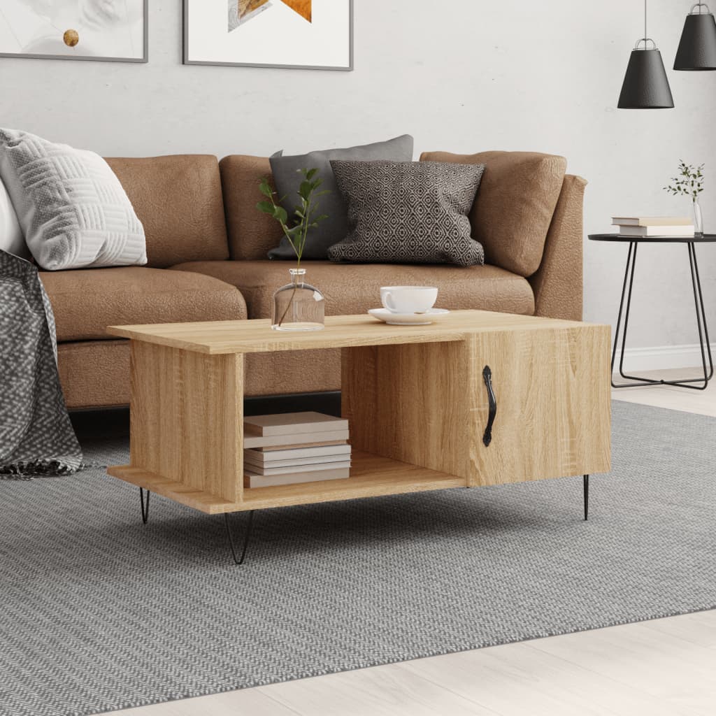 Salongbord sonoma eik 90x50x40 cm konstruert tre