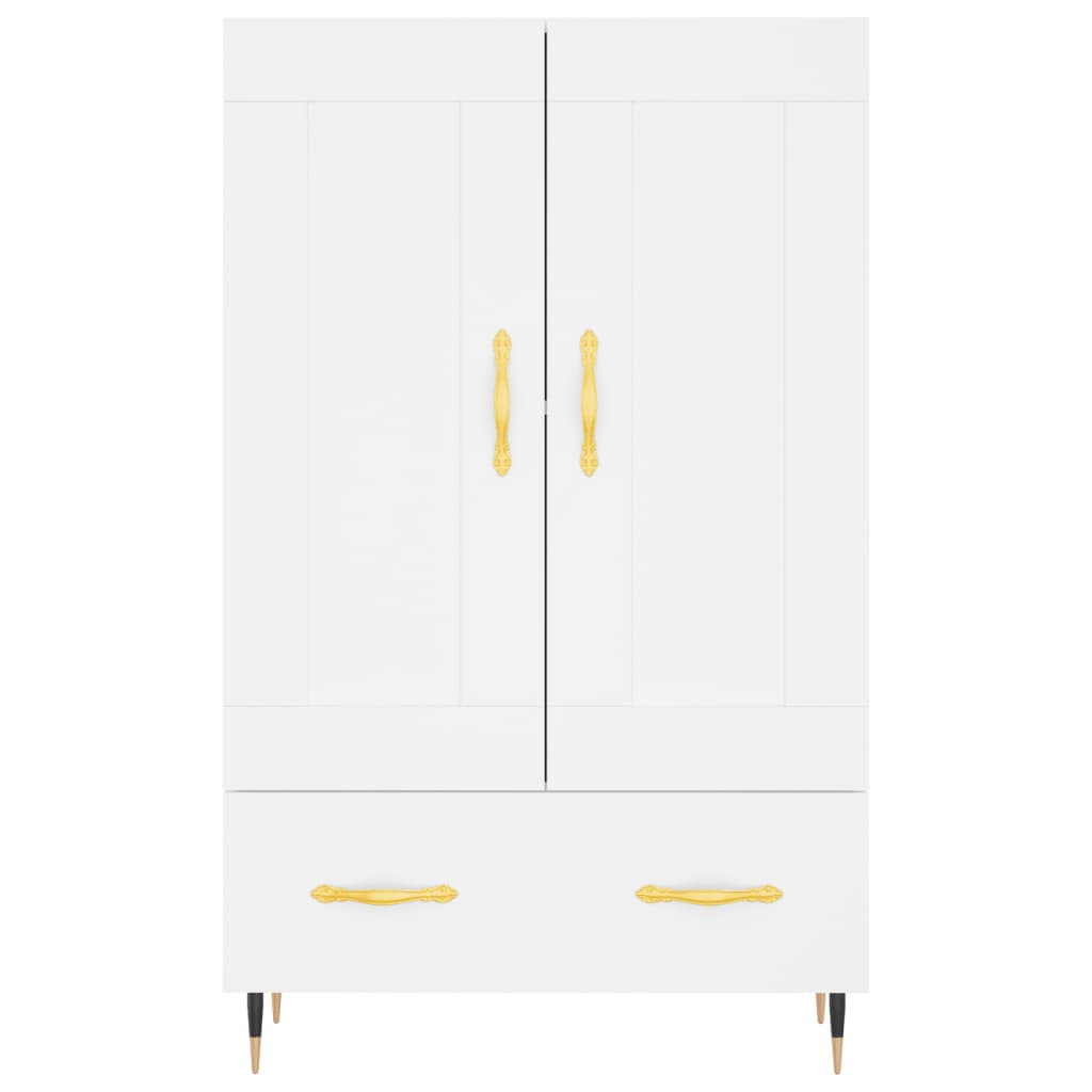 Highboard hvit 69,5x31x115 cm konstruert tre