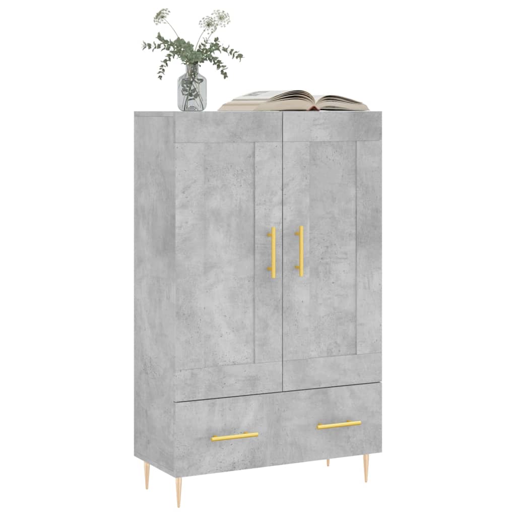 Highboard betonggrå 69,5x31x115 cm konstruert tre