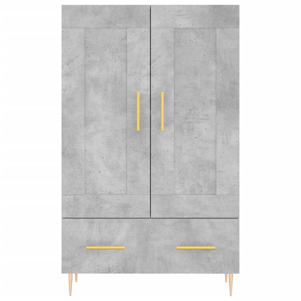 Highboard betonggrå 69,5x31x115 cm konstruert tre