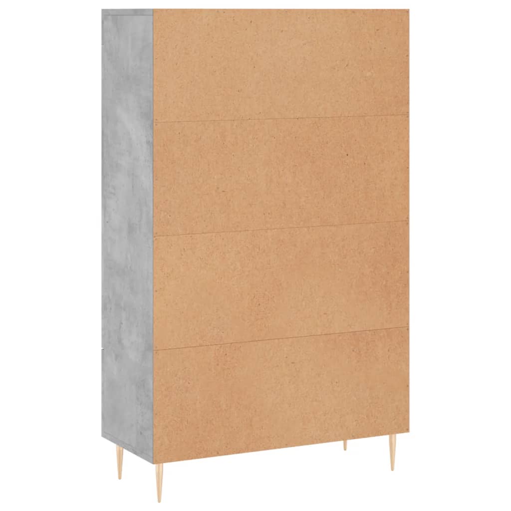 Highboard betonggrå 69,5x31x115 cm konstruert tre