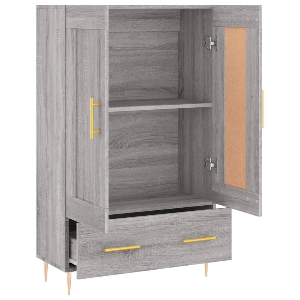 Highboard grå sonoma 69,5x31x115 cm konstruert tre